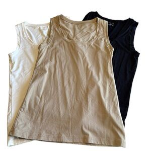 Banana Republic Womens Tank Top Lot M Beige White Black Stretch Medium